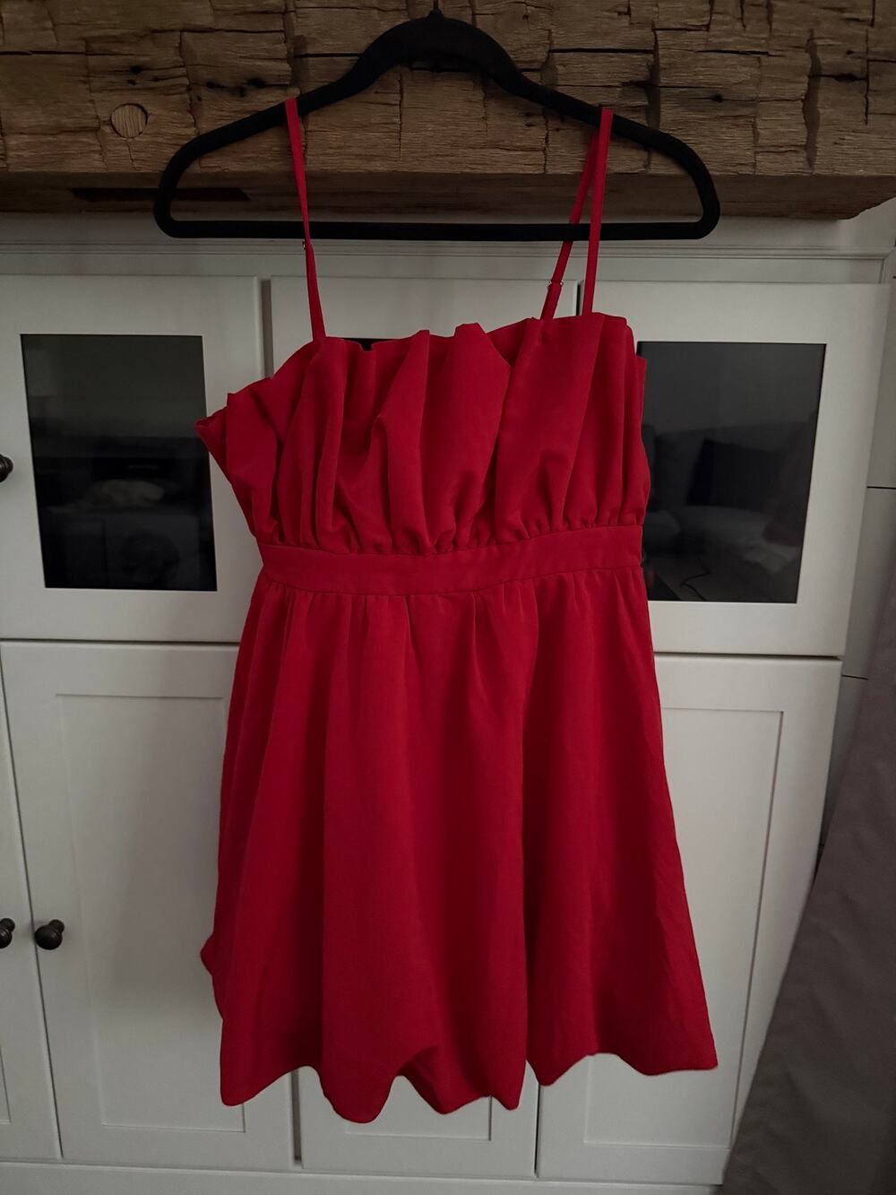 NWT Thirty/Thirty LA Red Bubble Hem Mini Dress L Party Cocktail Puff Skirt